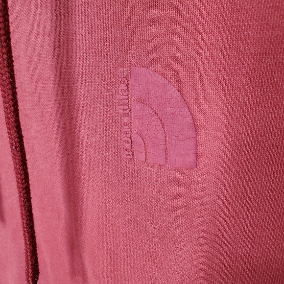 ๐5/$25The North face Mens Garment Dye Fleece Red Hoodie Small 052 - Picture 3 of 6